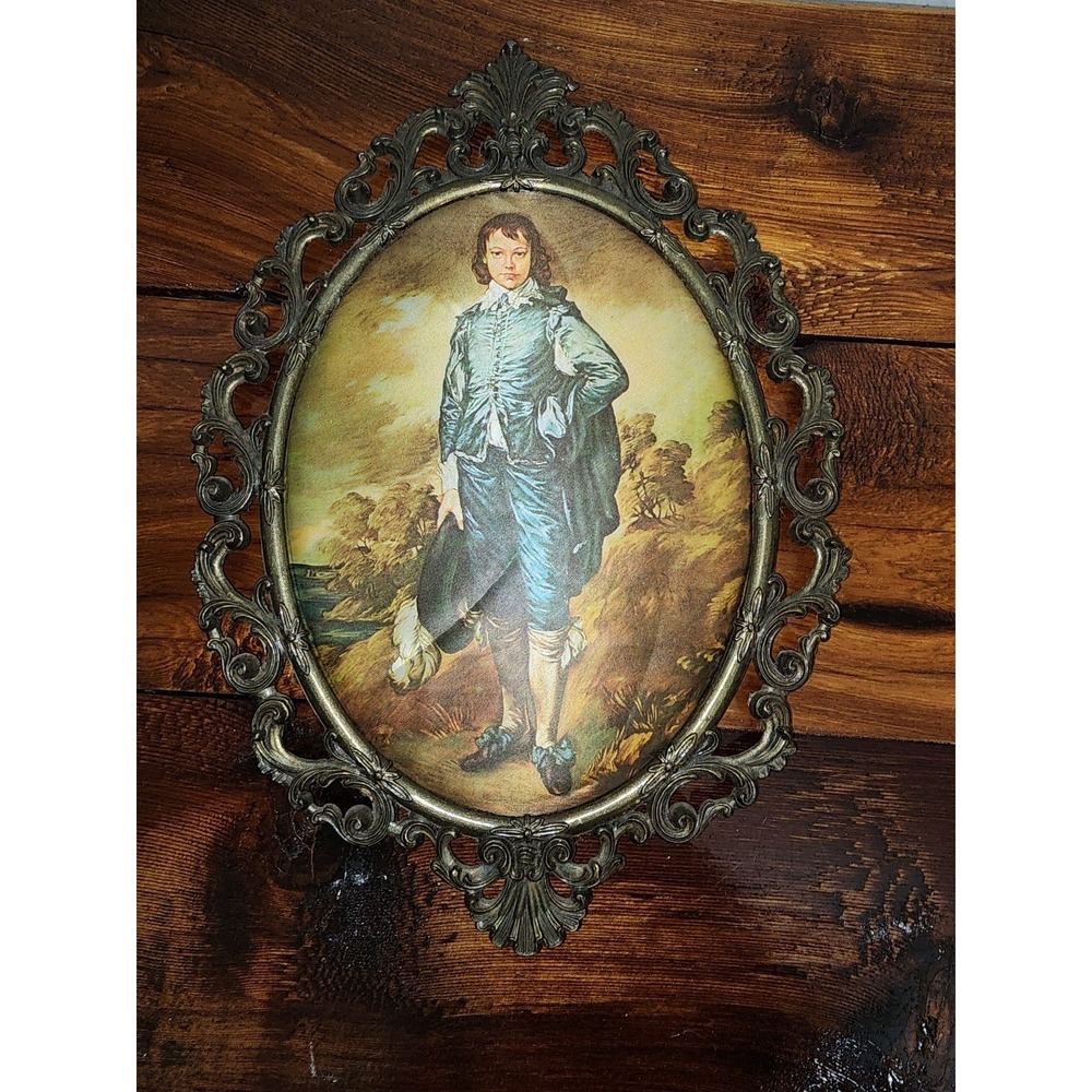 Vintage The Blue Boy ArtMark Italy Metal Frame‎